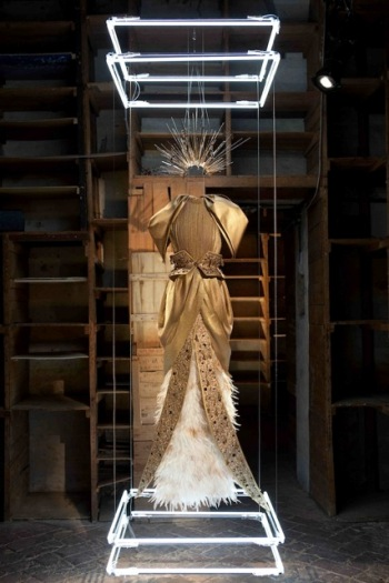 Illustration for article titled Rodarte presents evening gowns for urban warfare